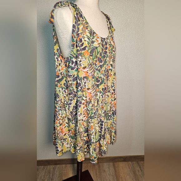 Jodifl Rayon Floral Sleeveless Tiered Print Dress Babydoll Size Large - Picture 7 of 14